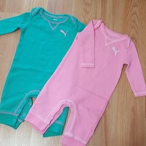 Set of two puma bodysuits for baby girl